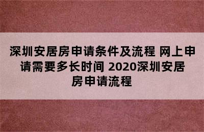 深圳安居房申请条件及流程 网上申请需要多长时间 2020深圳安居房申请流程